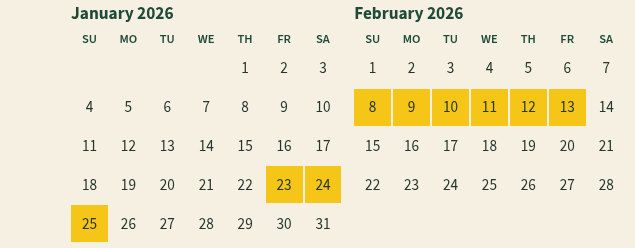 A desk calendar