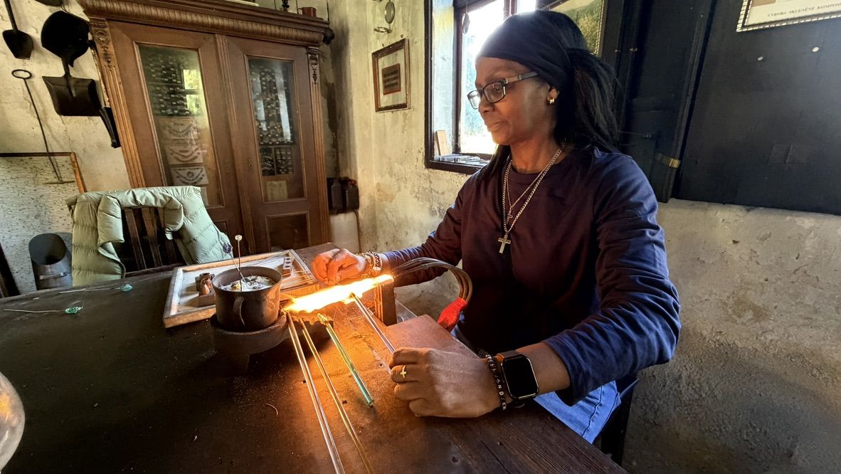 Traditional lampwork — focusing on the torch flame